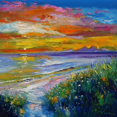 A'Chleit Beach Kintyre to the Paps of Jura 24x24